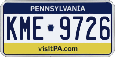 PA license plate KME9726