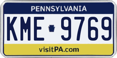 PA license plate KME9769