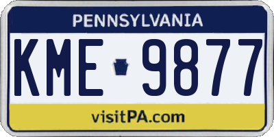 PA license plate KME9877