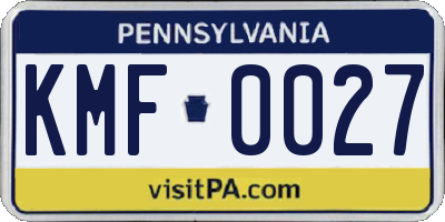 PA license plate KMF0027