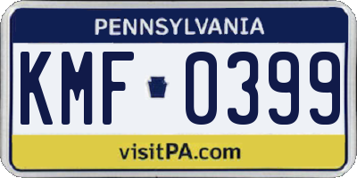PA license plate KMF0399