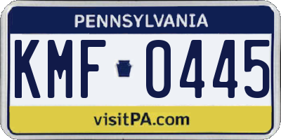 PA license plate KMF0445