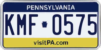 PA license plate KMF0575