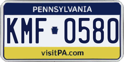 PA license plate KMF0580