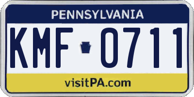 PA license plate KMF0711