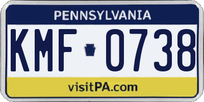PA license plate KMF0738
