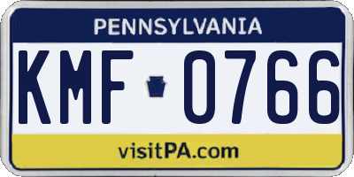PA license plate KMF0766