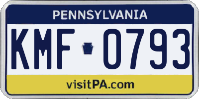 PA license plate KMF0793