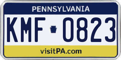 PA license plate KMF0823