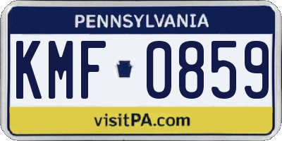 PA license plate KMF0859