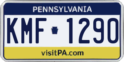 PA license plate KMF1290