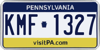 PA license plate KMF1327