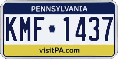 PA license plate KMF1437