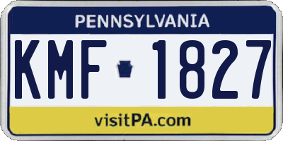 PA license plate KMF1827