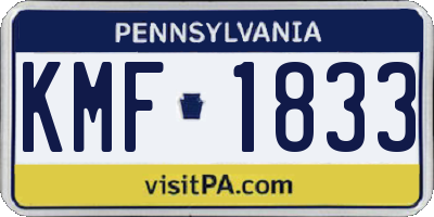 PA license plate KMF1833