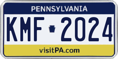 PA license plate KMF2024