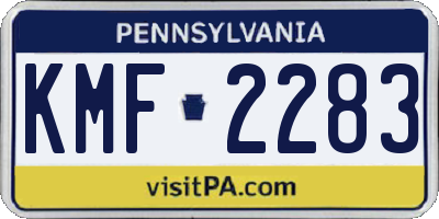 PA license plate KMF2283