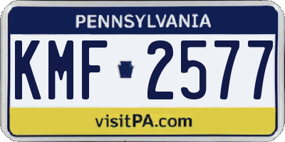 PA license plate KMF2577