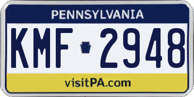 PA license plate KMF2948