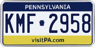 PA license plate KMF2958