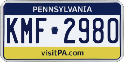 PA license plate KMF2980