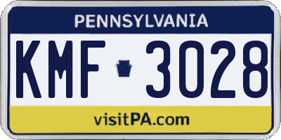 PA license plate KMF3028