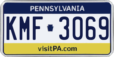 PA license plate KMF3069