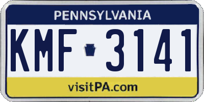 PA license plate KMF3141