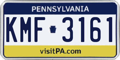 PA license plate KMF3161