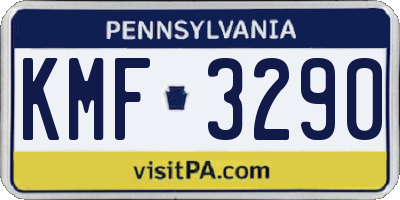 PA license plate KMF3290