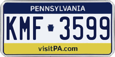 PA license plate KMF3599