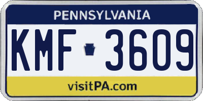 PA license plate KMF3609