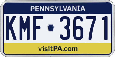 PA license plate KMF3671