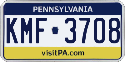 PA license plate KMF3708