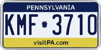 PA license plate KMF3710