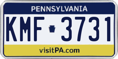 PA license plate KMF3731