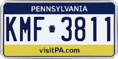 PA license plate KMF3811