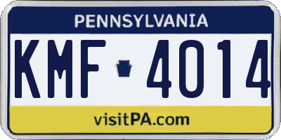 PA license plate KMF4014