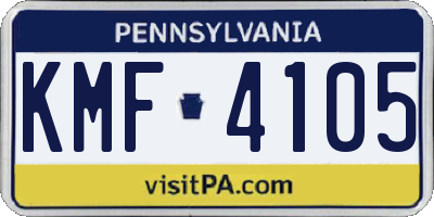 PA license plate KMF4105