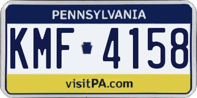 PA license plate KMF4158