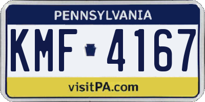 PA license plate KMF4167