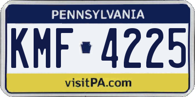 PA license plate KMF4225