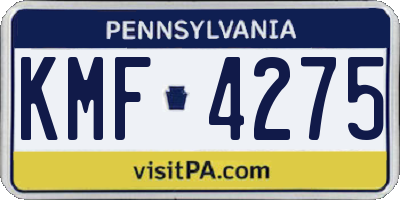 PA license plate KMF4275