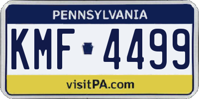 PA license plate KMF4499
