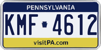 PA license plate KMF4612