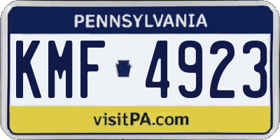 PA license plate KMF4923