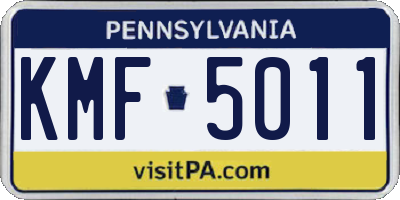PA license plate KMF5011