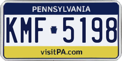 PA license plate KMF5198