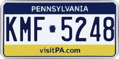 PA license plate KMF5248