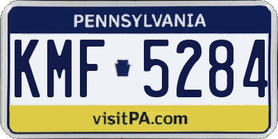 PA license plate KMF5284